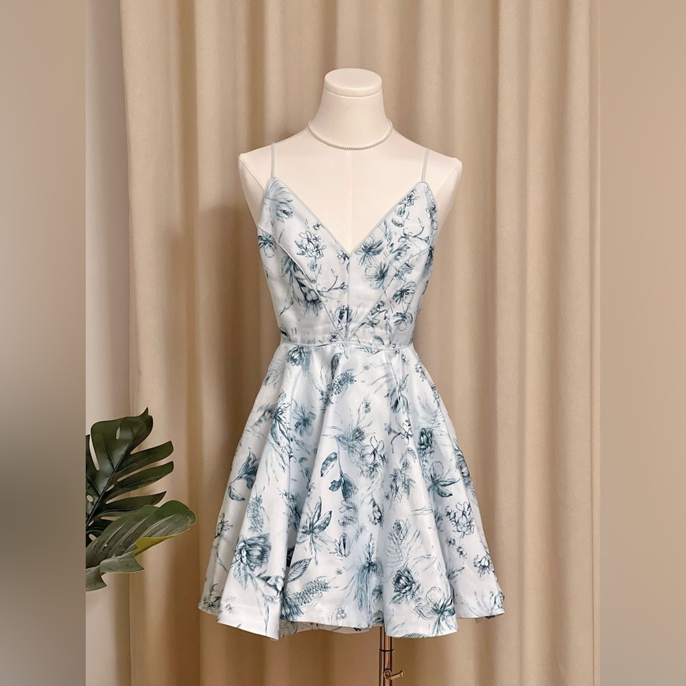 Urban Outfitters Silence + Noise 3D Hologram Floral Fit & Flare Mini Dress